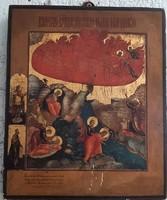 Illés próféta tüzes mennybemenetele - XVIII, XIX. századi orosz ikon