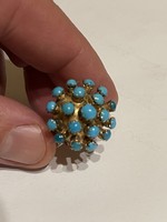 Mutatós 14 kr arany gyűrű szép befoglalt  turkiz gyűrű szép állapotban eladó!Ara:100.000.-