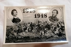 Petőfi és Kossuth. A magyar szabadságharc 100. évfordulójára kiadott képeslap    75.