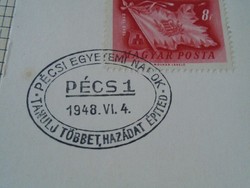 Za414.26 Occasional stamp-Pécs 1 University days in Pécs 1948 vi.4.