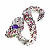 54 And genuine amethyst ruby 925 sterling silver ring
