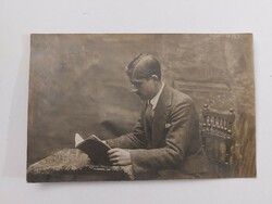 Old photo vintage photo of man reading