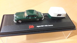 H0, 1:87, jaguar mk11 model with caravan, retro toy, field table