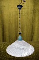 Old pattern shaped thick glass ceiling kitchen pendant lamp 50 x 30 cm + pendant ideal lux