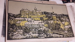 Réti Mátyás Linocut, Snowy Buda