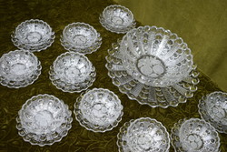Polished glass compote cookie cake set 12 individual autumn fruit samples in the mid-century form 26 pcs