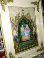 Home altar with the Holy Family, large church wall decoration picture