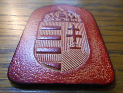 Fridge magnet applied art leather brown Hungarian coat of arms new