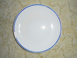Retro kék szegélyes Hollóházi Porcelán tányér kistányér - üzemi iskolai óvodai konyha menza étkezde