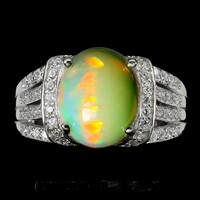 54 And real fire opal 925 silver ring