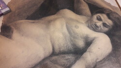Matyás Réti 2 female nudes, pencil drawing, large size