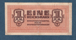 1 Reichsmark ND ( 1942 ) azaz Egy Birodalmi Márka a Német Wehrmacht Kisegítő fizetőeszköze. RITKA