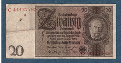 20 Reichsmark 1929 azaz Húsz Német Birodalmi Márka