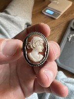 Antique cameo silver ring