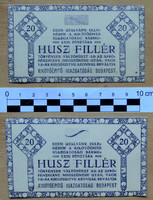 Kikötő Építő Igazgatóság Budapest 20 fillér 1919-25 UNC szükségpénz