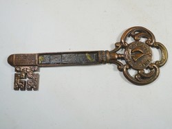 Retro old metal relief ornament - decorative key - Balaton souvenir - tourist souvenir - length: 19cm