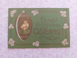 Régi húsvéti képeslap szecessziós levelezőlap tojás csibe