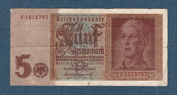 5 Reichsmark 1942 i.e. 5 imperial marks with 7-digit serial number are rare