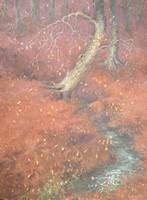 Margit Kapicz: forest landscape with stream (75x58 cm pastel) large-scale landscape