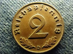 Németország Horogkeresztes 2 birodalmi pfennig 1938 D (id71634)
