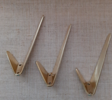 Vintage labeled wall mounted bathroom hall solid brass hangers 3 pcs. Together