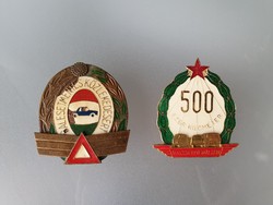 500,000 kilometers and 10 years accident-free retro 2 Hungarian auto club old grille emblem plaque