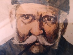 Uzsoky Béla akvarell festménye ( Parasztbácsi )