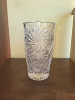 Cut, polished crystal glass vase