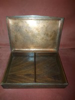 Beautiful copper cigarette holder box, with wooden insert, size indicated!