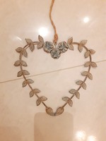 Vintage dekoráció szív alakú fém koszorú