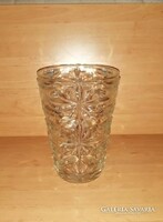 Retro glass thick-walled vase 21.5 cm high
