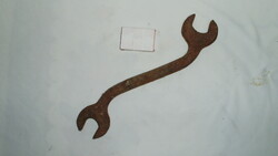 Régi kovácsoltvas villáskulcs, kéziszerszám - 28,5 cm