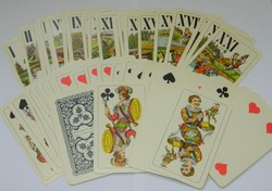 Antique, large tarot card, divination card deck playing card factory and printing house in Budapest