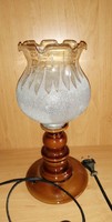 Retro asztali kerámia lámpatest üveg búrával (b)