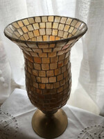 Mosaic glass candle holder, candle holder