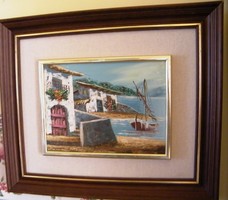 43 X 37 cm a. Full size painting with a real Mediterranean atmosphere