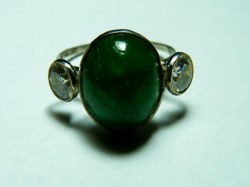 Special 14k white gold ring with emerald and moissanite stones!!!