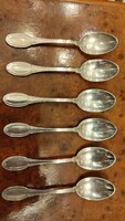 Set of 6 silver coffee spoons in mocha 