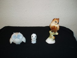 Herend owl-aquincum-aquazur-bodrogkresztúr owls -hand painted- in the condition shown in the picture
