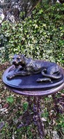 Leopard resting - bronze sculpture