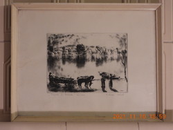 Chorus Joseph - etching on the Danube in the morning