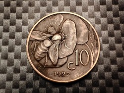 Italy 10 centesimi, 1922 very nice piece!