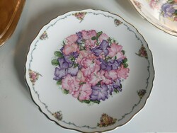 Gyönyörű Royal Albert angol porcelán virágos dísztányér dokumentációval