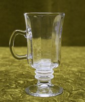 Üveg pohár talpas , füles 7,5 x 15 cm
