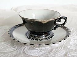 Feinsilber silver-plated porcelain coffee cup and base