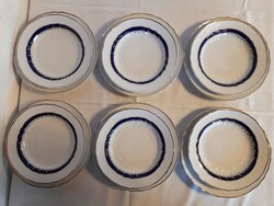 Hollóházi porcelán kék rózsa tányérok 12 db egyben