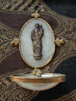 Antique holy water container Saint Joseph with his baby