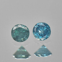 Real tested natural blue-green diamonds 0.08 ct from Africa!