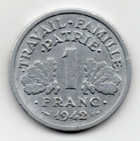 Vichy France 1 French Franc, 1942