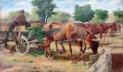 Pállya carolus (1875-1948) horse-drawn carriage